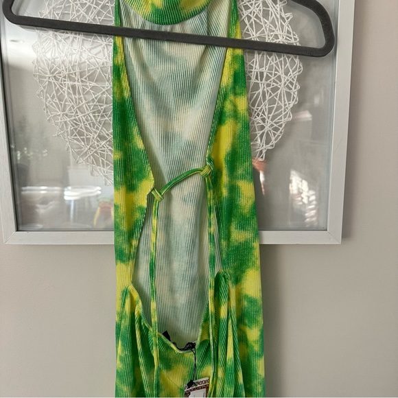 BOOHOO NWT Rib Halter Neck Mini Dress Ombre Print - Picture 3 of 5